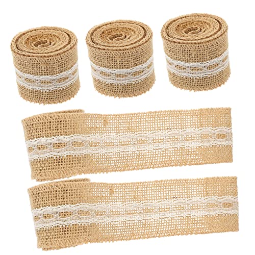 Angoily 5 Rollen Juteband Spitzenband Hochwertiges Diy Dekoband für Hochzeiten Partys Shower Bastelprojekte Langlebig und Farbenfroh von Angoily