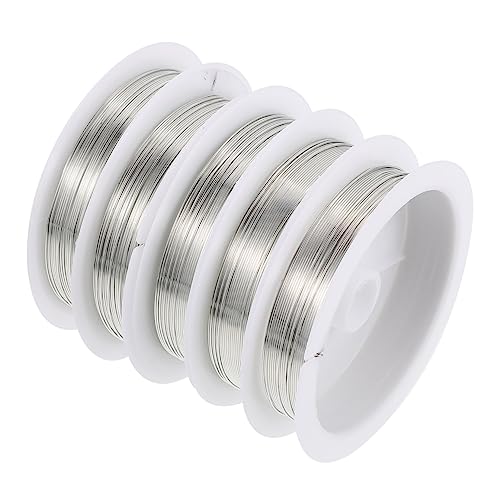 Angoily 5 Rollen Kupferkabel Anhänger für die Schmuckherstellung Schmuckdraht Basteln Basteldraht für Schmuck DIY-Draht zur Schmuckherstellung Kupferperlendraht Edelstahldraht Silber Angoily 5 Rollen Kupferkabel Anhänger für die Schmuckherstellung Schmuckdraht Basteln Basteldraht für Schmuck DIY-Draht zur Schmuckherstellung Kupferperlendraht Edelstahldraht Silber von Angoily
