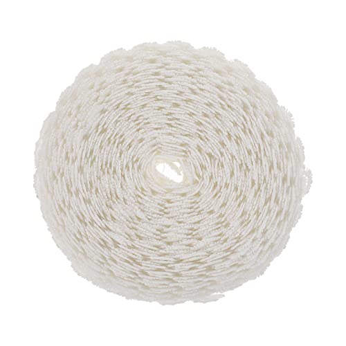 Angoily 5 Rollen Lace Trim Weißes Wasserlösliches Stickerei Milchseiden Spitzenband für Diy Nähprojekte Hochzeitsdekoration Handwerk Yards Verzierungen für Kleidung und Accessoires von Angoily