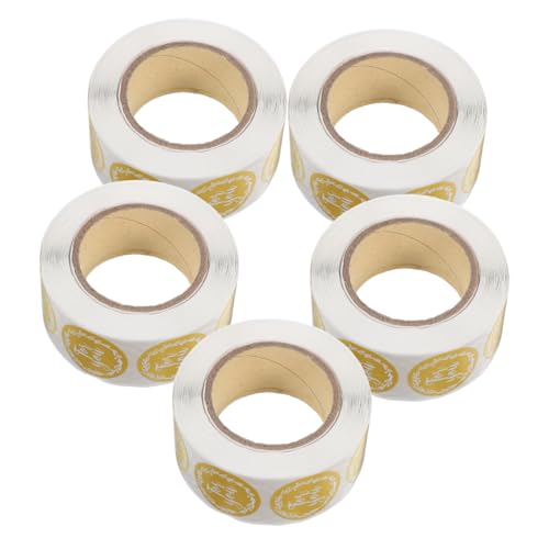 Angoily 5 Rollen Rund Danke Aufkleber Selbstklebend Versiegelungsetiketten für Umschläge Verpackung Geschäft Geschenk Verpackungsschutz Angoily 5 Rollen Rund Danke Aufkleber Selbstklebend Versiegelungsetiketten für Umschläge Verpackung Geschäft Geschenk Verpackungsschutz von Angoily