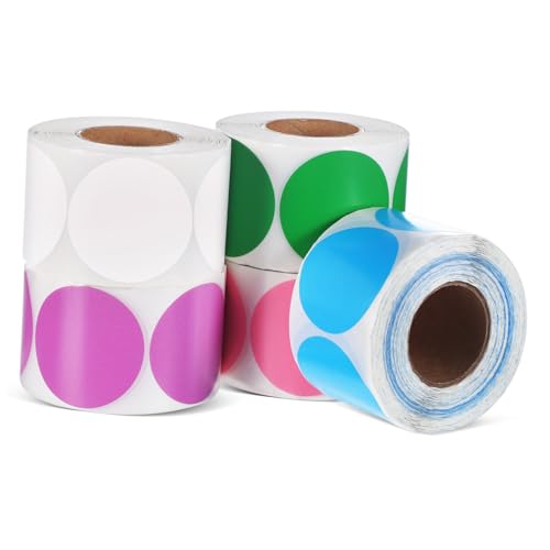 Angoily 5 Rollen Selbstklebende Etiketten Rund Ölresistent Verschleißfest Für Büro Lager Und Klassenzimmer Thermodruck Aufkleber Angoily 5 Rollen Selbstklebende Etiketten Rund Ölresistent Verschleißfest Für Büro Lager Und Klassenzimmer Thermodruck Aufkleber von Angoily