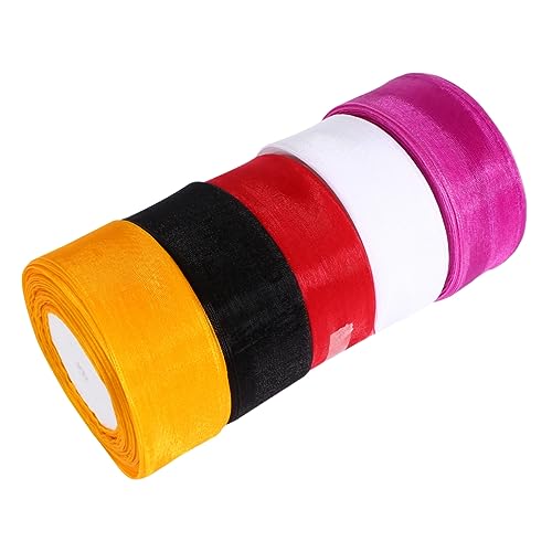 Angoily 5 Rollen Transparentes Chiffonband für Diy Projekte Hochzeitsdekorationen Geschenkverpackungen und Bastelarbeiten Flexibles Elegantes Material Polyesterfaser Angoily 5 Rollen Transparentes Chiffonband für Diy Projekte Hochzeitsdekorationen Geschenkverpackungen und Bastelarbeiten Flexibles Elegantes Material Polyesterfaser von Angoily