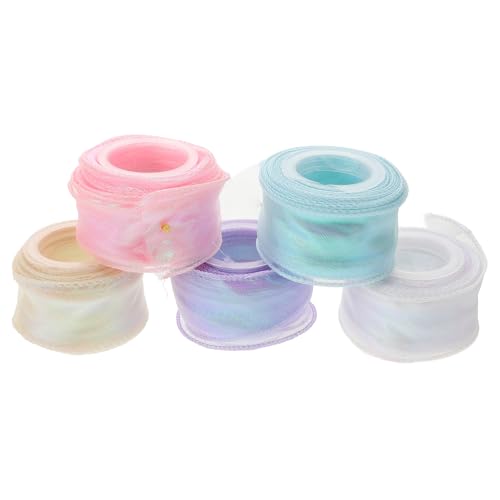Angoily 5 Rollen verpackung Band Organza-Chiffonbänder elegant Hochzeit bunt Einladung Basteln Bandgirlande Blumenverpackungsband dekoratives Band für Blumensträuße Packband Nylon Angoily 5 Rollen verpackung Band Organza-Chiffonbänder elegant Hochzeit bunt Einladung Basteln Bandgirlande Blumenverpackungsband dekoratives Band für Blumensträuße Packband Nylon von Angoily
