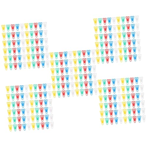 Angoily 5 Sätze Dreieckige Büroklammer Papierklammern Clips Büroklammern Süß Neuartige Büroklammern Praktische Büroklammern Office-dokumentenklammern Kleiner Klipp Plastik 100 Stück * 5 von Angoily
