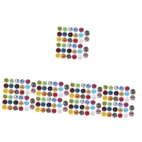 Angoily 5 Sätze Glitzernde Spacer Perlen Polymer Clay Für Schmuckherstellung Runde Disco Kugel Beads Für Armbänder Und Diy Bastelzubehör Mischfarbe 50 Stück * 5 von Angoily