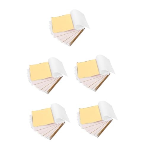 Angoily 5 Sätze Goldfolie Folienflocken Metallblatt Blattgoldpapiere Folie Zum Basteln Dekorative Flocken Goldloses Blatt Folie Origami-papier Golden Eloxiertes Aluminium 100 Stück * 5 von Angoily