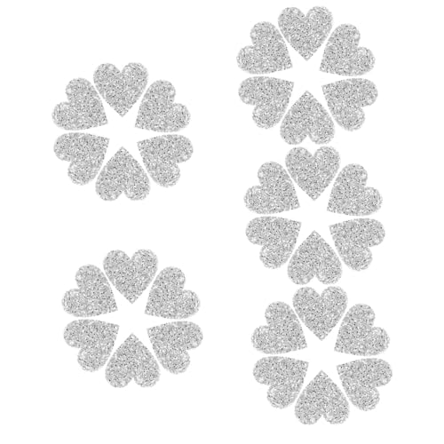 Angoily 5 Sätze Herzform Kleidung Patches Mit Strass Dekorative Applikationen Für Kleidung Zubehör Silberne Herz Patches Einfach Anzubringen Langlebig Und Hautfreundlich 6 Stück * 5 von Angoily