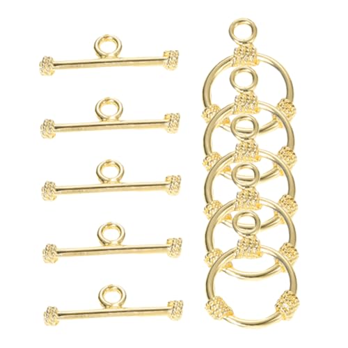Angoily 5 Sätze Knebelverschlüsse für Halskette Herstellung Knebelverschluss ringschnalle schmuck machen Knebelverschlüsse zum Selbermachen von Schmuck Armband Knebelverschlüsse Kupfer von Angoily