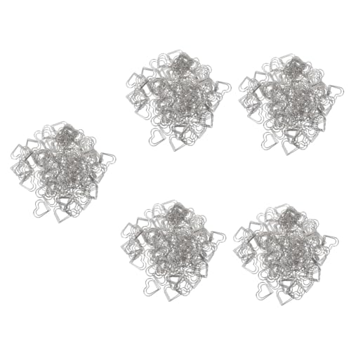 Angoily 5 Sätze Liebe Büroklammer Papierverschlüsse Herzen Geformt Büroklammern Herzclips Lesezeichen Büroklammer Clips in Herzform Papierclip -herzform Metall Silber 100 Stück * 5 von Angoily