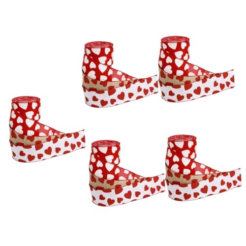 Angoily 5 Sätze Liebesband Band Mit Rosa Schleife Grünes Drahtband Herzen Trimmen Seide Geschenkbänder Ein Verpackungsband Valentinsband Verdrahtet Banddekoration Polyester 3 Rollen * 5 Angoily 5 Sätze Liebesband Band Mit Rosa Schleife Grünes Drahtband Herzen Trimmen Seide Geschenkbänder Ein Verpackungsband Valentinsband Verdrahtet Banddekoration Polyester 3 Rollen * 5 von Angoily