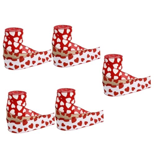 Angoily 5 Sätze Liebesband Herzen Trimmen Dekoration Draht Band Mit Seide Bänder Zum Basteln Wickelband Dünn Schleifen Zum Verpacken Rosa Schleife Geschenkband Polyester 3 Rollen * 5 Angoily 5 Sätze Liebesband Herzen Trimmen Dekoration Draht Band Mit Seide Bänder Zum Basteln Wickelband Dünn Schleifen Zum Verpacken Rosa Schleife Geschenkband Polyester 3 Rollen * 5 von Angoily