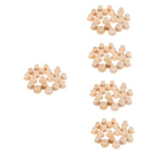 Angoily 5 Sätze Unlackierte Holzpuppen Hüte Für Diy Bastelprojekte Holzfiguren Dekoration Für Kinderzimmer Unlackierte Holzfiguren Hüte 40 Stück * 5 von Angoily