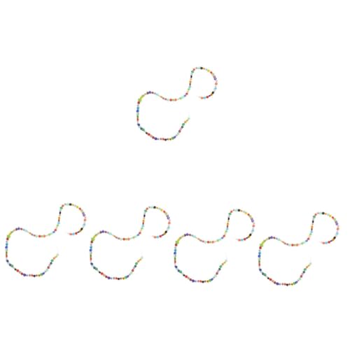 Angoily 5 Saiten Dekorative Flache Glasperlen Strang Kleine DIY Schmuckperlen für Armband Halskette Ohrringherstellung Handgefertigte Bastelperlen mit Glatter Oberfläche Vielseitig für von Angoily
