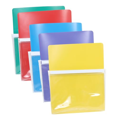 Angoily 5 Stück Aktentasche Papierordner Federmäppchen Masse Bleistifttaschen Aktenordner aus Kunststoff Taschenordner Dateiordner Schulmaterial Präsentationsmappen Magnet von Angoily