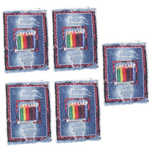 Angoily 5 Stück Denim Flicken für Jeansreparatur Diy Stoffaufnäher Vielseitige Patches für Kleidung Einfach für Jeans und Mehr Langlebige und Charmante Designs Angoily 5 Stück Denim Flicken für Jeansreparatur Diy Stoffaufnäher Vielseitige Patches für Kleidung Einfach für Jeans und Mehr Langlebige und Charmante Designs von Angoily