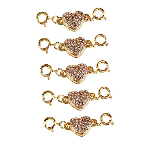 Angoily 5 Stück Diy Herzförmiger Magnetverschluss Set Magnetische Verbindung für Armbänder und Dekorative Schmuckverschlüsse Goldfarbenem für Einfache Reparaturen und Gestalten Angoily 5 Stück Diy Herzförmiger Magnetverschluss Set Magnetische Verbindung für Armbänder und Dekorative Schmuckverschlüsse Goldfarbenem für Einfache Reparaturen und Gestalten von Angoily