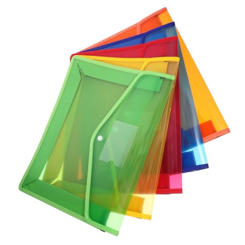 Angoily 5 Stück Dokumentenmappe Transparente Polypropylen Dokumententasche mit Druckknopf und Reißfest für Büro Schule und Reisen Angoily 5 Stück Dokumentenmappe Transparente Polypropylen Dokumententasche mit Druckknopf und Reißfest für Büro Schule und Reisen von Angoily