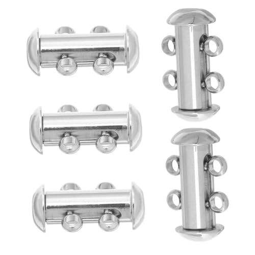Angoily 5 Stück Edelstahl Doppelreihe Schmuckverschluss Sicherer Mehrlagiger Halsketten Armbandverbinder Vielseitiger DIY Schmuckverschluss für Alltag und Besondere Anlässe Angoily 5 Stück Edelstahl Doppelreihe Schmuckverschluss Sicherer Mehrlagiger Halsketten Armbandverbinder Vielseitiger DIY Schmuckverschluss für Alltag und Besondere Anlässe von Angoily