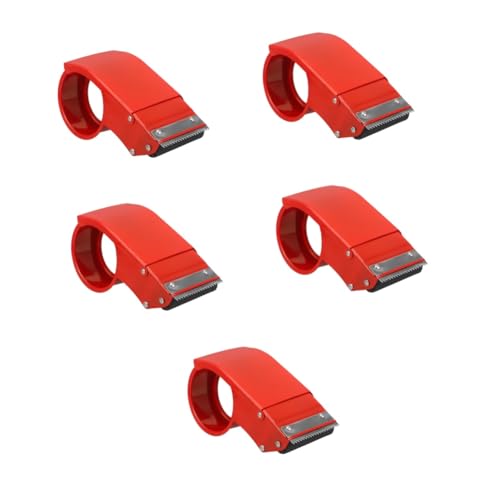 Angoily 5 Stück Eisenverpackungsmaschine Bandspender für Mini klein ziehen um Veranstalter Bandhalter Klebeband-Spender-Schreibtisch Klebebandspensor Klebebandrollenspender rot von Angoily