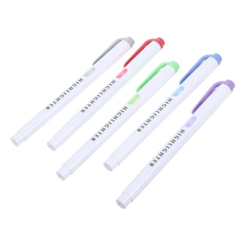 Angoily 5 Stück Farbige Markierungen Doppelkopf-farbstift Marker Mit Doppelspitze Zeitschriftenmarker Schicke Marker Markierstifte Mit Doppelbürste Dual-marker-pinselstifte Plastik von Angoily
