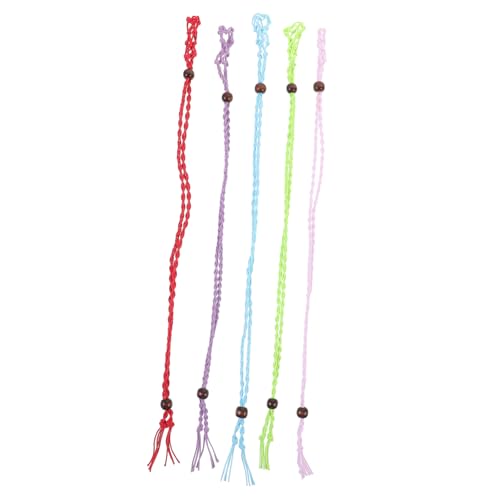 Angoily 5 Stück Geflochtene Halskette Mit Anhänger Schlüssel Kabel Leerer Steinhalter Halskette Steinkäfig Leerer Halter Für Halskettenstein Accessoire Mit Gewebtem Halsdekor Seil von Angoily