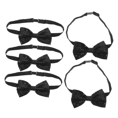 Angoily 5 Stück Glitzernde Pailletten Fliegen für Verstellbare Vorgebundene Schleifen für Bühne Abschlussfeier Hochzeit Party und Bankett Komfortabel und Vielseitig von Angoily