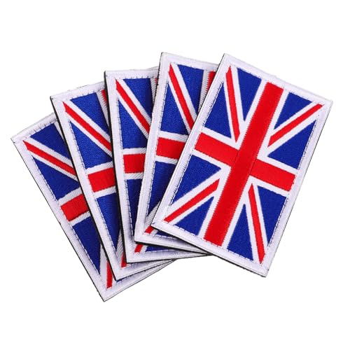 Angoily 5 Stück Handgefertigte Bestickte Union Jack Flaggen-patches Langlebige Stoffapplikationen für Kleidung Hüte Rucksäcke Diy-nähzubehör Farbecht und Vielseitig Einsetzbar von Angoily