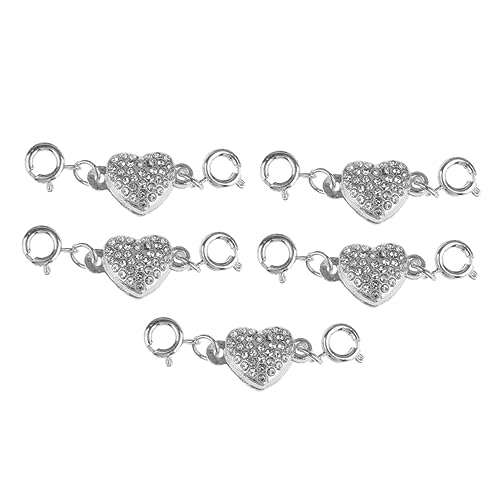 Angoily 5 Stück Herzförmiger Magnetverschluss Set Stilvolle Diy Schmuckverbindung für Frauen Leicht und Langlebig für Armbänder und Silberfarben Angoily 5 Stück Herzförmiger Magnetverschluss Set Stilvolle Diy Schmuckverbindung für Frauen Leicht und Langlebig für Armbänder und Silberfarben von Angoily