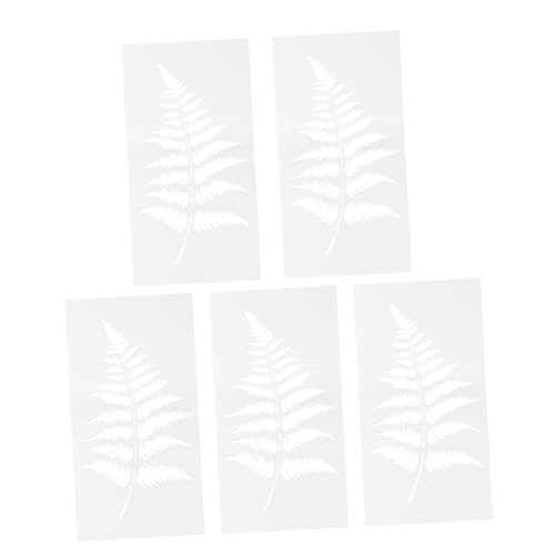 Angoily 5 Stück Hohle DIY Schablonen Farnformen Blätterranken Kuchenschablonen Dekorationsform DIY Malschablonen Natur Scrapbooking Schablonen Pflanzenblätter Schablone von Angoily