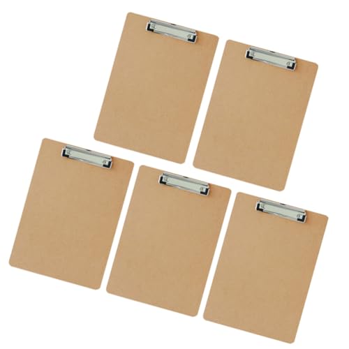 Angoily 5 Stück Klemmbrett aus Holz Teiliges Stabiles Büro Hartfaser Schreibbrett mit Starkem Metallclip Multifunktional für Dokumentenorganisation und Schreibunterlage im Bürogebrauch Angoily 5 Stück Klemmbrett aus Holz Teiliges Stabiles Büro Hartfaser Schreibbrett mit Starkem Metallclip Multifunktional für Dokumentenorganisation und Schreibunterlage im Bürogebrauch von Angoily
