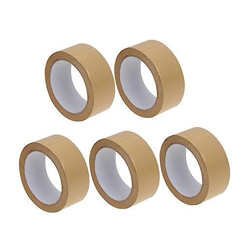 Angoily 5 Stück Kraftpapier Klebeband Dekorative Diy Verpackungsbänder für Bastelprojekte und Reißfest für Geschenkverpackungen und Bastelarbeiten von Angoily