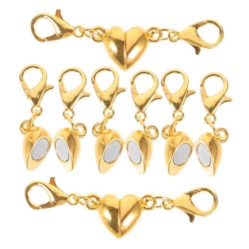 Angoily 5 Stück Liebesmagnetkabel Verschlüsse und Verschlüsse Herstellung Magnetverschlüsse für Schmuck Magnetverschlüsse für Halsketten Magnetischer Verschlusskit Kupferlegierung Golden von Angoily