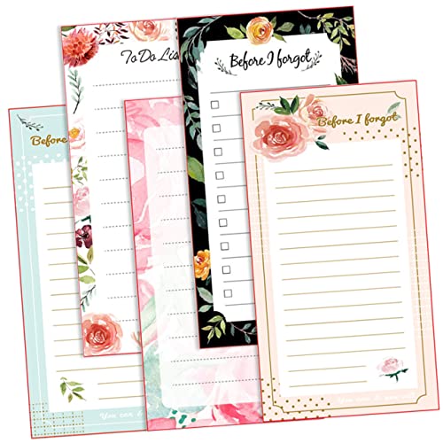 Angoily 5 Stück Magnetische Notizblöcke mit Blumenmotiv für Kühlschrank Abreißbare Einkaufsliste und Erinnerungen für Büro Zuhause und Schule Angoily 5 Stück Magnetische Notizblöcke mit Blumenmotiv für Kühlschrank Abreißbare Einkaufsliste und Erinnerungen für Büro Zuhause und Schule von Angoily