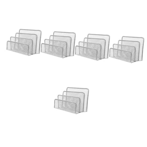 Angoily 5 Stück Metallischer Briefablage Organizer mit Fächern Schreibtisch Aufbewahrung für Dokumente Bücher Design für Büro Zuhause Wohnzimmer Einfach zu Bewegen ohne Platzsparender von Angoily