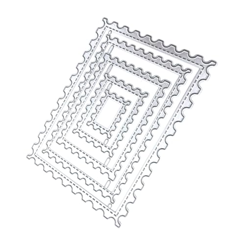 Angoily 5 Stück Metallmesserform Album- Metallschablonen DIY stanzformen Zubehör für die Kartenherstellung Rechteck -Rahmen Metall -Stanze Schnitte Kohlenstoffstahl Silber Angoily 5 Stück Metallmesserform Album- Metallschablonen DIY stanzformen Zubehör für die Kartenherstellung Rechteck -Rahmen Metall -Stanze Schnitte Kohlenstoffstahl Silber von Angoily