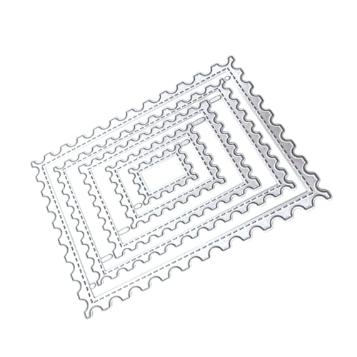 Angoily 5 Stück Metallmesserform Bastelschablonen Metall stirbt Handwerksvorlagen Rahmen Stanzformen Scrapbooking stirbt Metallschablonen Metallhandwerk stirbt Kohlenstoffstahl Silber von Angoily