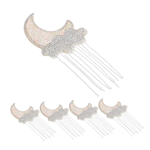 Angoily 5 Stück Mond Wolken Bügelflicken mit Strass und Quaste Selbstklebend Hitzebeständig zum Aufbügeln Jeans Kleidung Taschen Modische Reparatur Dekorationspatches Angoily 5 Stück Mond Wolken Bügelflicken mit Strass und Quaste Selbstklebend Hitzebeständig zum Aufbügeln Jeans Kleidung Taschen Modische Reparatur Dekorationspatches von Angoily