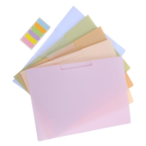 Angoily 5 Stück Ordner -Profilordner Lebenslaufordner für Vorstellungsgespräche Berichtsdateiordner dekorative Aktenordner Plastikbuch Cover Berichtshüllen aus Kunststoff farbige Ordner pp von Angoily