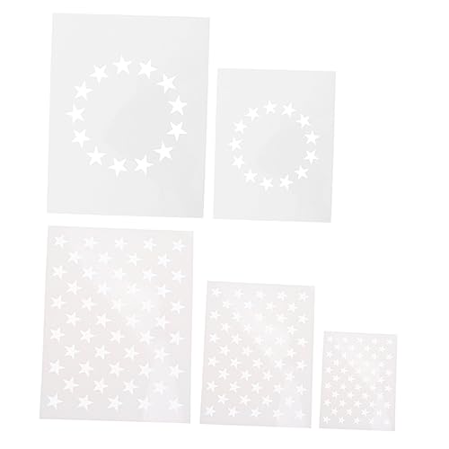 Angoily 5 Stück Pentagramm-Vorlage Schablonen für die Stoffmalerei Vorlage zum Malen von Sternen Sternschablone Schablone Star-Schablone zum Tag der Unabhängigkeit Weiß Angoily 5 Stück Pentagramm-Vorlage Schablonen für die Stoffmalerei Vorlage zum Malen von Sternen Sternschablone Schablone Star-Schablone zum Tag der Unabhängigkeit Weiß von Angoily