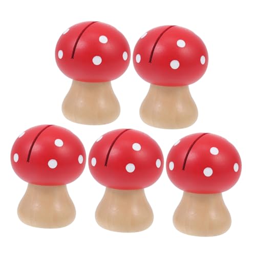 Angoily 5 Stück Pilzförmige Memo Clips aus Holz Visitenkartenhalter Kreative Notizhalter für Fotos und Nachrichten Schreibtischdeko Rot Angoily 5 Stück Pilzförmige Memo Clips aus Holz Visitenkartenhalter Kreative Notizhalter für Fotos und Nachrichten Schreibtischdeko Rot von Angoily
