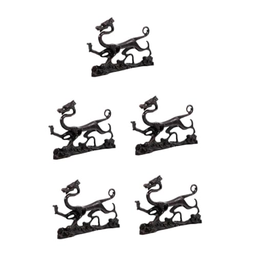 Angoily 5 Stück Qinglong Ornament Stifthalter Bürsten Pinsel Tinte Form mit praktisches Brush-Pen-Rack Stifthalter für Kalligrafie Kalligraphie-Stifthalter Drachendekoration Kupfer von Angoily