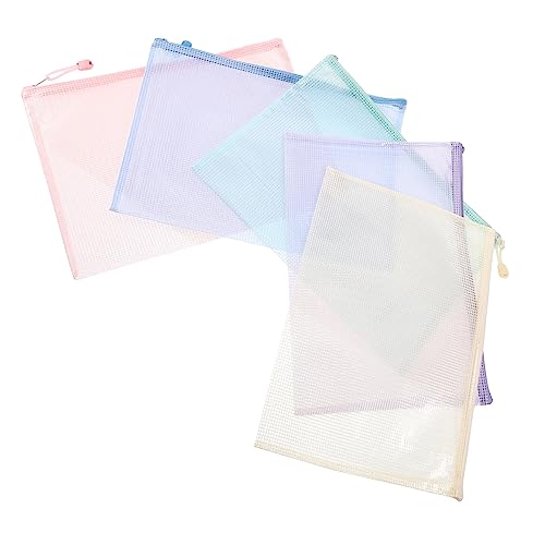 Angoily 5 Stück Reißverschlusstaschen Wasserdichte Praktische Mesh Dokumentenbeutel für Büro Schule und Reisen Vielseitig Einsetzbar zur Aufbewahrung von Unterlagen Kosmetik Angoily 5 Stück Reißverschlusstaschen Wasserdichte Praktische Mesh Dokumentenbeutel für Büro Schule und Reisen Vielseitig Einsetzbar zur Aufbewahrung von Unterlagen Kosmetik von Angoily