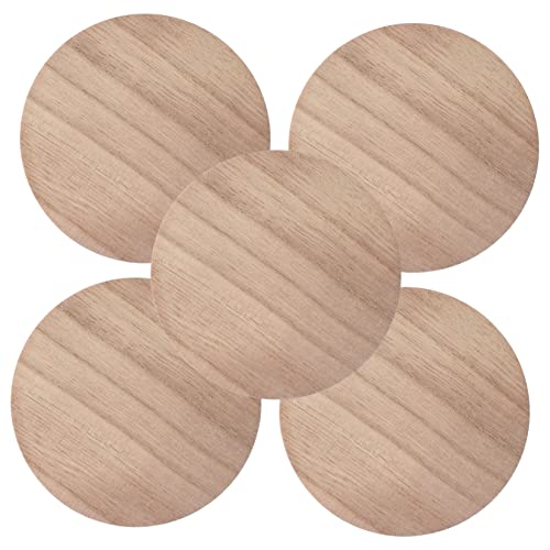Angoily 5 Stück Rundholzspäne aus Massivholz für runden An Basteln hochzeitslaken hochzeitsbingo Holzstücke hochzeitsdirndl kerzenpieker Naturholzkreis unfertige runde Holzscheibe hölzern von Angoily
