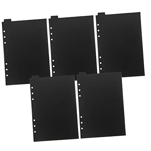 Angoily 5 Stück Schwarze Ringbuch Registerseiten mit Top Tabs Langlebige PP Trennblätter für Ordner für Planer Notizbücher Schulordner und Büroorganisation von Angoily