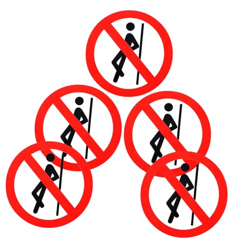Angoily 5 Stück Selbstklebende Warnaufkleber Sicherheitshinweise Nicht Anlehnen für und Außenflächen Langlebig und Witterungsbeständig für Werkstätten und Baustellen von Angoily
