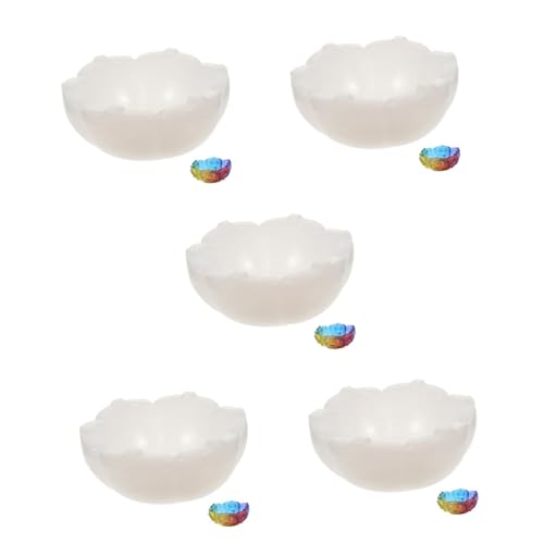 Angoily 5 Stück Silikonform für DIY Epoxidharz Schale Blumenmuster Flexibel Einfach Entformbar Teelichthalter Gießform für Schmuckaufbewahrung und Bastelarbeiten von Angoily