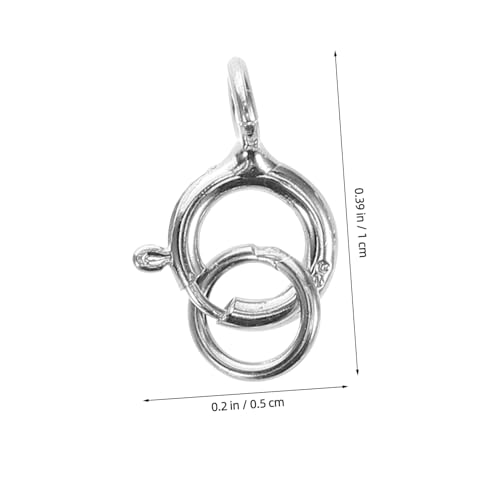 Angoily 5 Stück Sterling Silber Federring Verschluss Schmuckverschlüsse für Halsketten und Armbänder Federverschluss mit Sicherer Verschluss für DIY Schmuckherstellung und Perlenarmbänder von Angoily