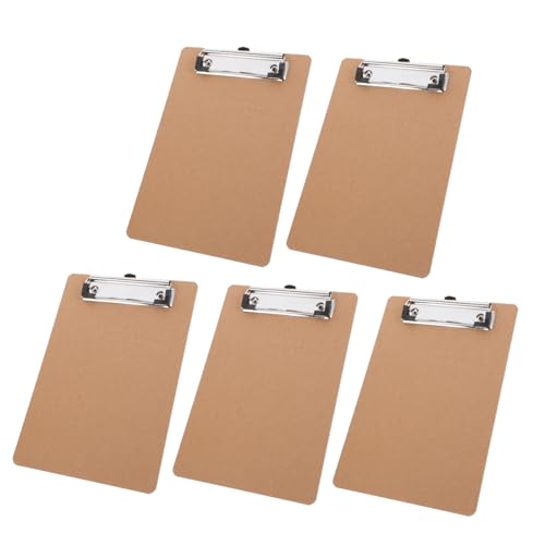 Angoily 5 Stück Teiliges Clipboard Praktische Klemmbretter mit Metallklammer für Büro Schule und Konferenzen Leicht und Tragbar für Notizen und Dokumente von Angoily