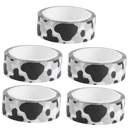 Angoily 5 Stück Teiliges Dekoratives Klebeband mit Kuhmuster Selbstklebend und Vielseitig für Scrapbooking Geschenkverpackung Notizbuch Dekoration und DIY Bastelprojekte Angoily 5 Stück Teiliges Dekoratives Klebeband mit Kuhmuster Selbstklebend und Vielseitig für Scrapbooking Geschenkverpackung Notizbuch Dekoration und DIY Bastelprojekte von Angoily