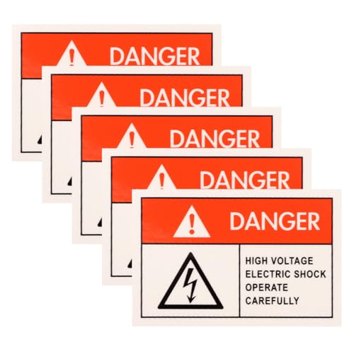 Angoily 5 Stück Teiliges Elektrischer Spannung Hitzebeständige Sicherheitsetiketten mit Englischem Text Hochsichtbar Selbstklebend für Industrieanlagen und Brandschutzbereiche Angoily 5 Stück Teiliges Elektrischer Spannung Hitzebeständige Sicherheitsetiketten mit Englischem Text Hochsichtbar Selbstklebend für Industrieanlagen und Brandschutzbereiche von Angoily